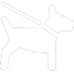 Lineart image of a dog on a leash